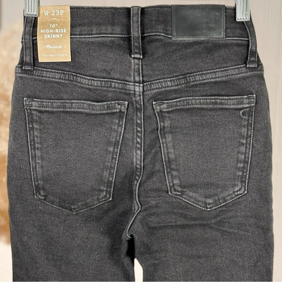 NWT Madewell Petite 10” High Rise Starkey Wash Black Skinny Denim Jeans 23P - Picture 5 of 10
